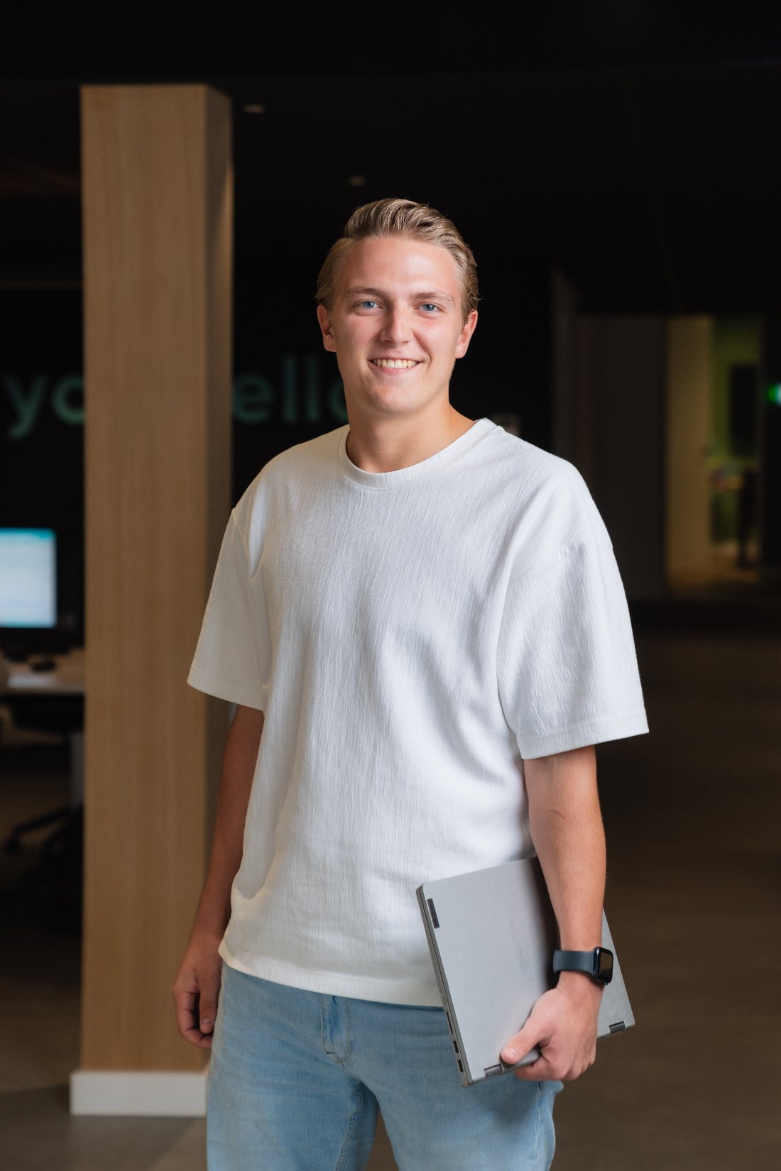 Juup van YourFellow, die de live demo geeft
